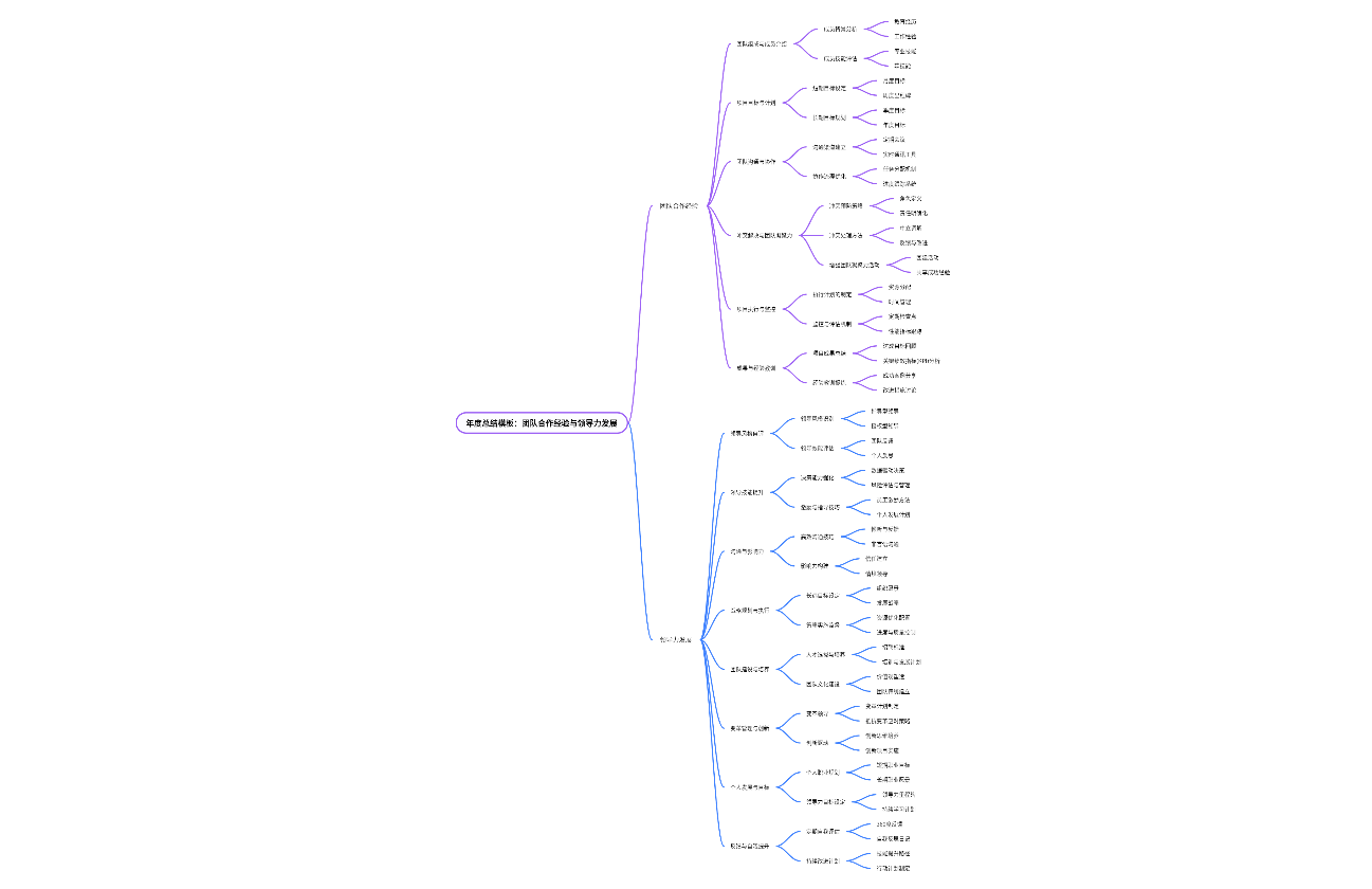 年度总结模板：团队合作经验与领导力发展