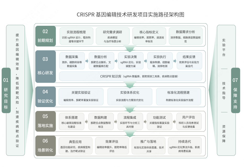 科研项目实施路径架构图(生物医学)