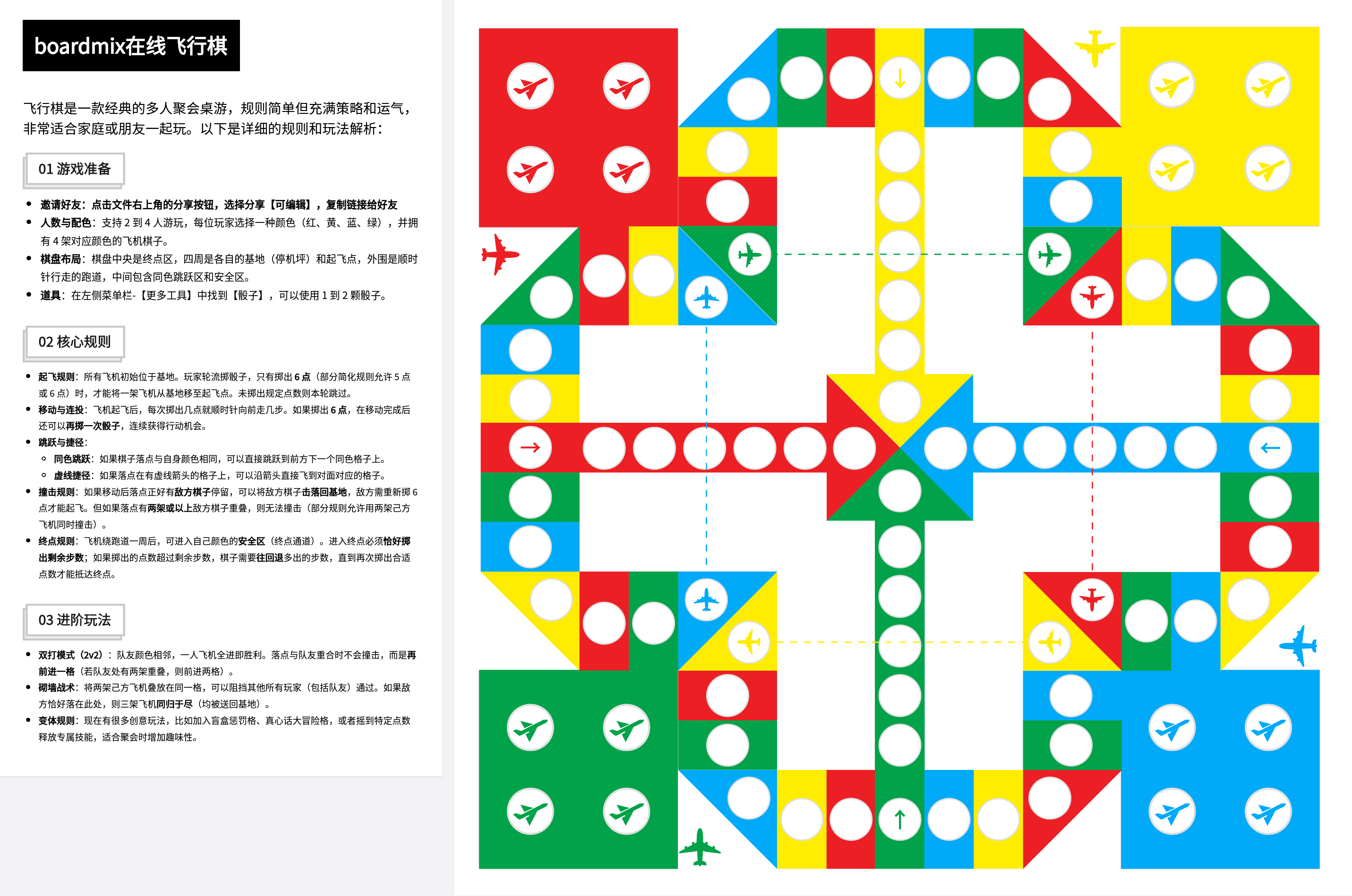 boardmix在线飞行棋游戏